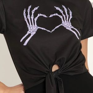 Love you to Death Front Tie Tee